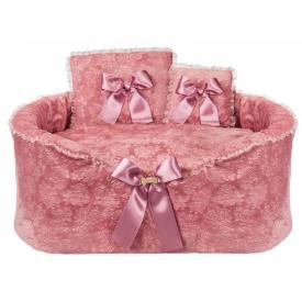 cama rosa de chenilla para perro, my romantic sofa