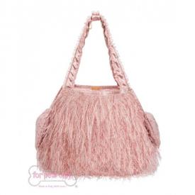 bolso para perro con plumas, swan bag pink